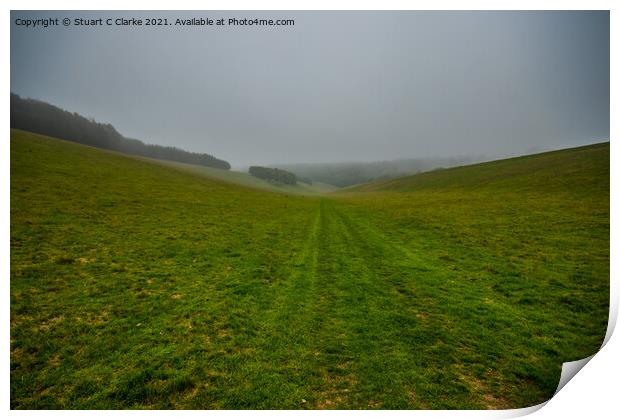 Arundel fog Print by Stuart C Clarke