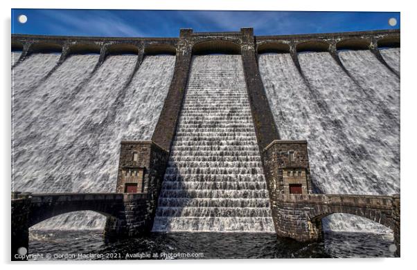 The Claerwen Reservoir Dam in Powys, Mid Wales Acrylic by Gordon Maclaren