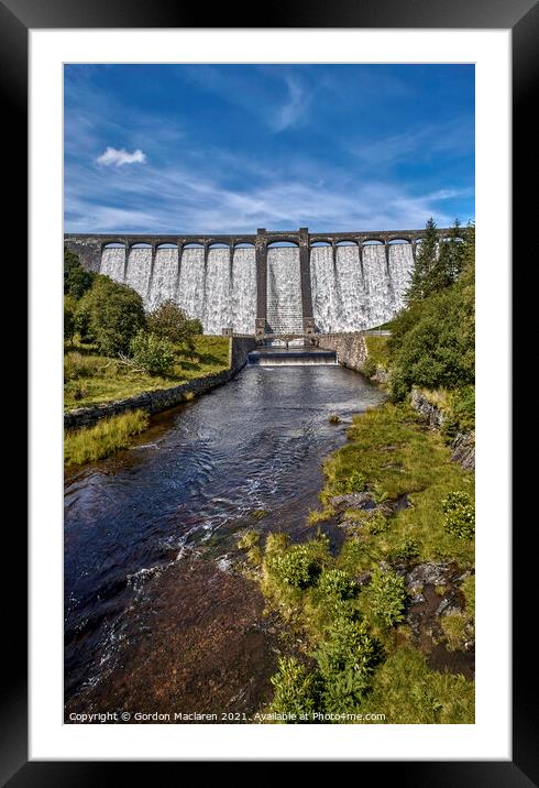 The Claerwen Reservoir Dam in Powys, Mid Wales Framed Mounted Print by Gordon Maclaren