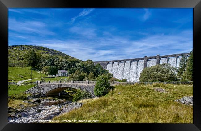 The Claerwen Reservoir Dam in Powys, Mid Wales Framed Print by Gordon Maclaren