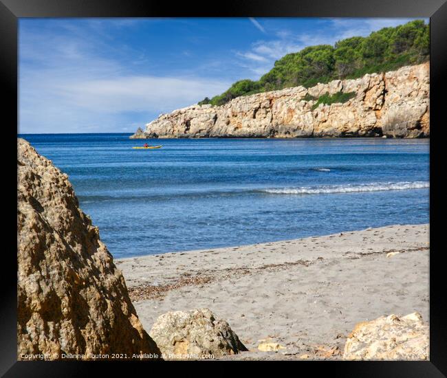 Serenity of the Kayaker Menorca Framed Print by Deanne Flouton