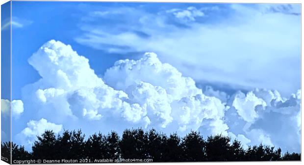 Convergence of Trees and Clouds Canvas Print by Deanne Flouton