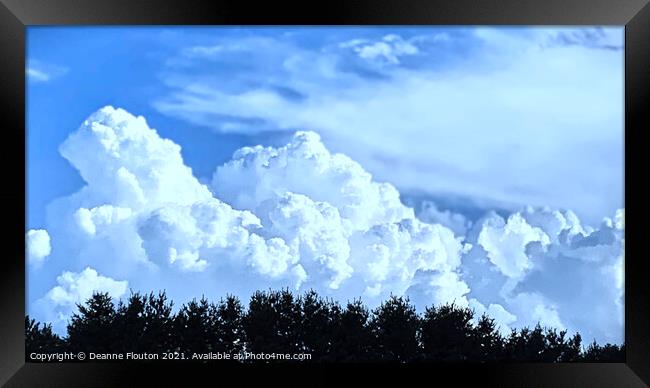 Convergence of Trees and Clouds Framed Print by Deanne Flouton