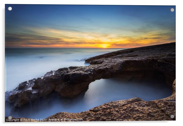 Long exposure seascape rocky coastline Acrylic by Paulo Rocha