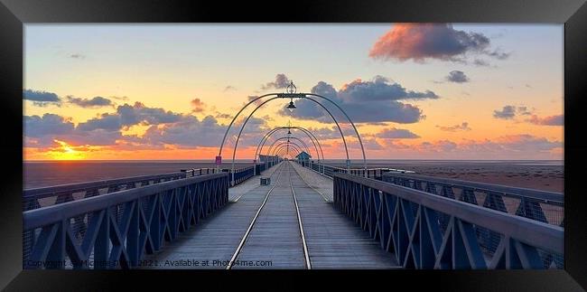 Southport Pier Sunset Framed Print by Michele Davis