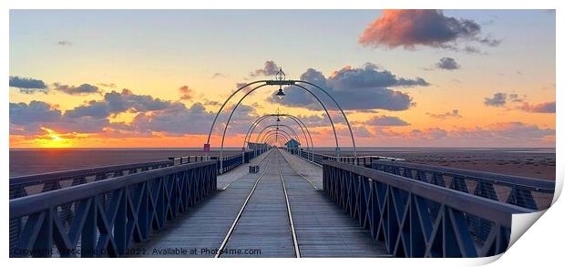 Southport Pier Sunset Print by Michele Davis