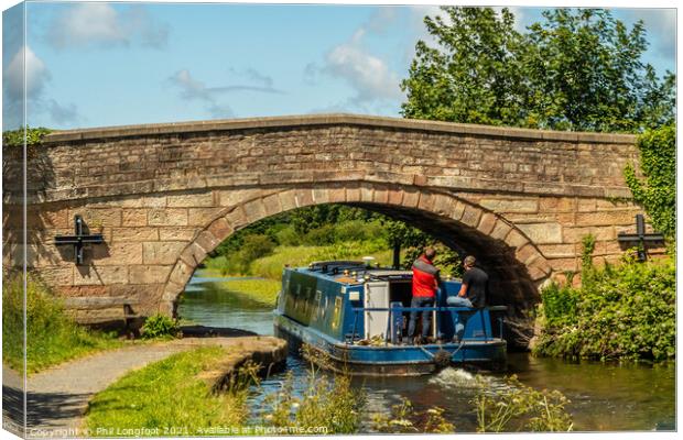 Cruising along on the Canal Canvas Print by Phil Longfoot