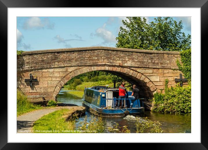 Cruising along on the Canal Framed Mounted Print by Phil Longfoot
