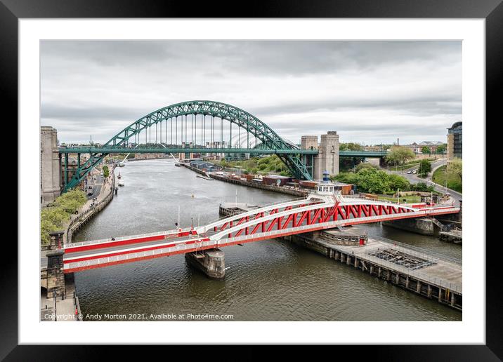 River Tyne Framed Mounted Print by Andy Morton