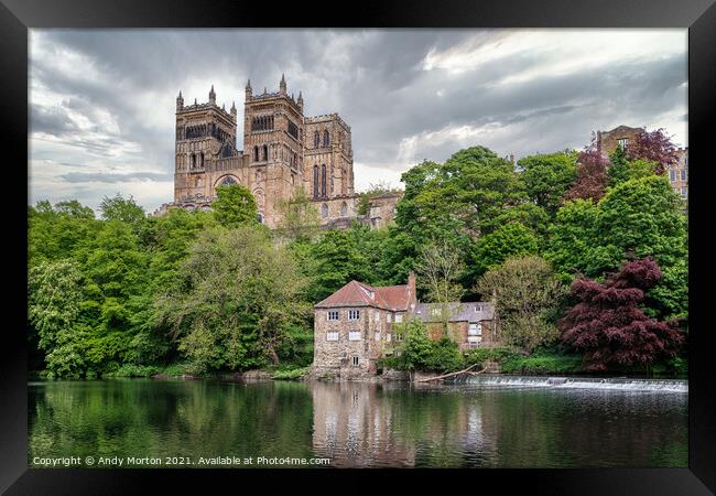 Serene Durham Cathedral Amidst Verdant Foliage Framed Print by Andy Morton