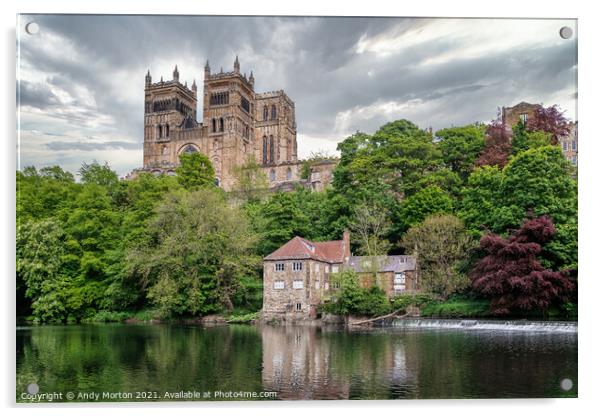 Serene Durham Cathedral Amidst Verdant Foliage Acrylic by Andy Morton