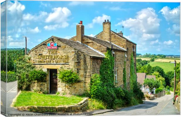 The White Horse Pub Emley Canvas Print by Alison Chambers