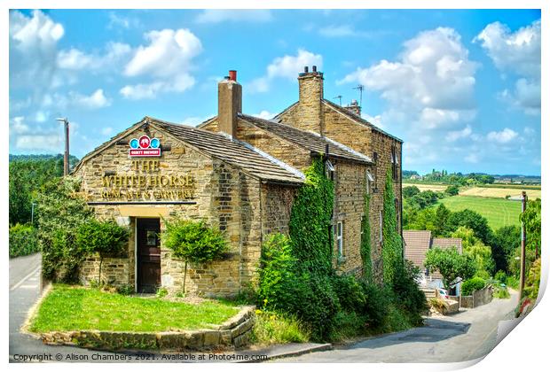 The White Horse Pub Emley Print by Alison Chambers