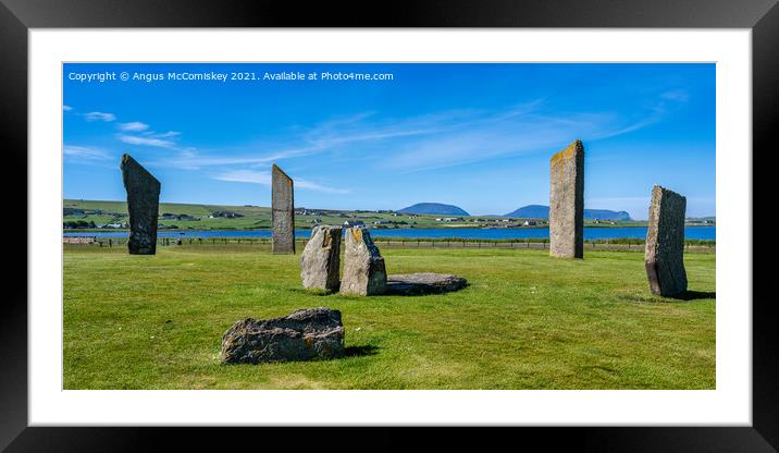 Standing Stones of Stenness, Mainland Orkney Framed Mounted Print by Angus McComiskey