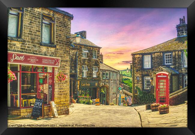 Haworth Illustration Effect Framed Print by Alison Chambers