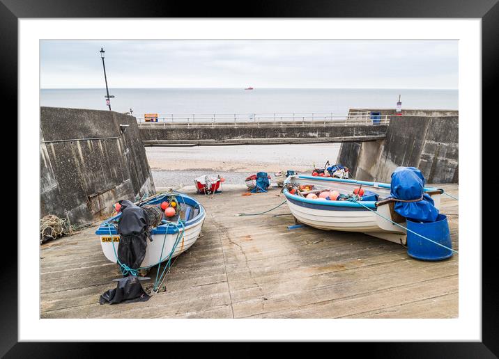 Fishing boats on the slipway at Sheringham Framed Mounted Print by Jason Wells