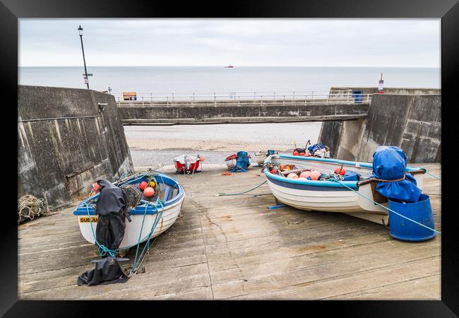 Fishing boats on the slipway at Sheringham Framed Print by Jason Wells