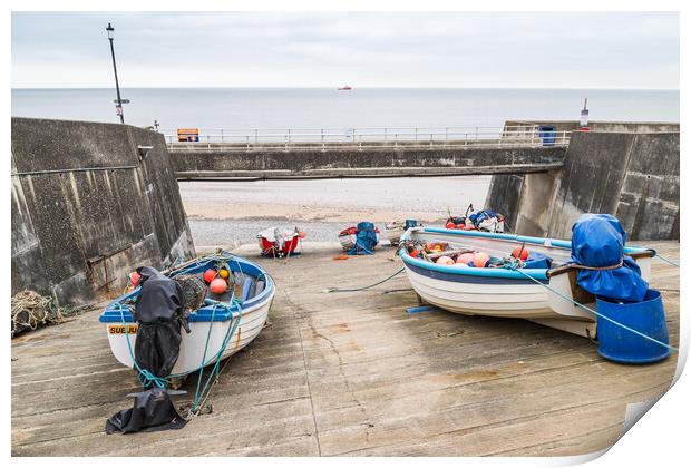 Fishing boats on the slipway at Sheringham Print by Jason Wells