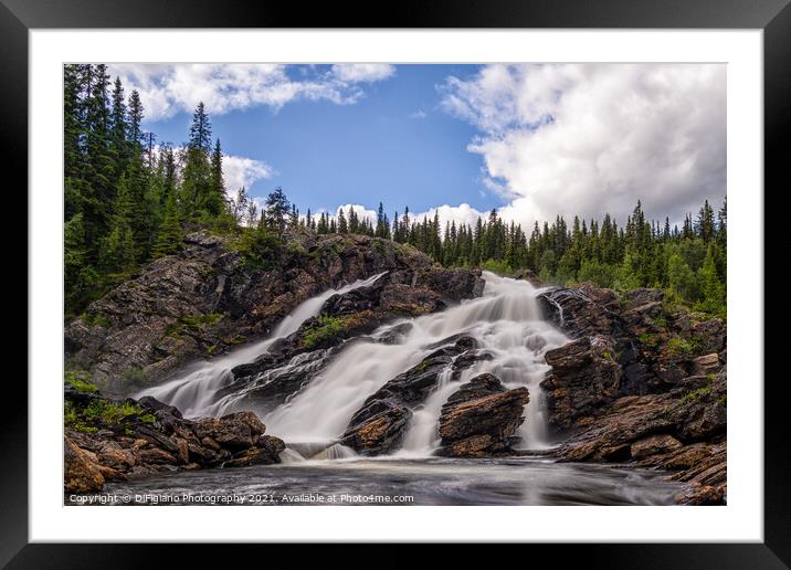 Fiskonfallet Falls Framed Mounted Print by DiFigiano Photography