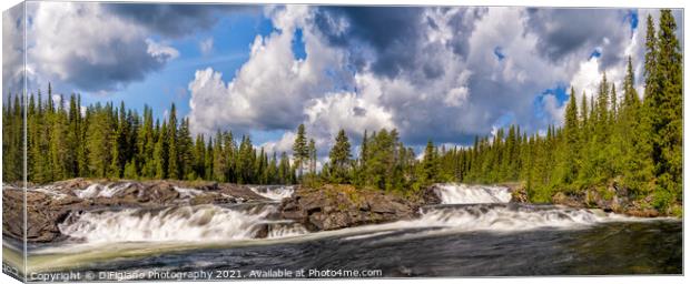 Dimforsen Falls Panorama Canvas Print by DiFigiano Photography