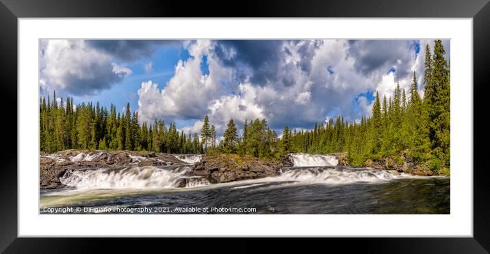 Dimforsen Falls Panorama Framed Mounted Print by DiFigiano Photography