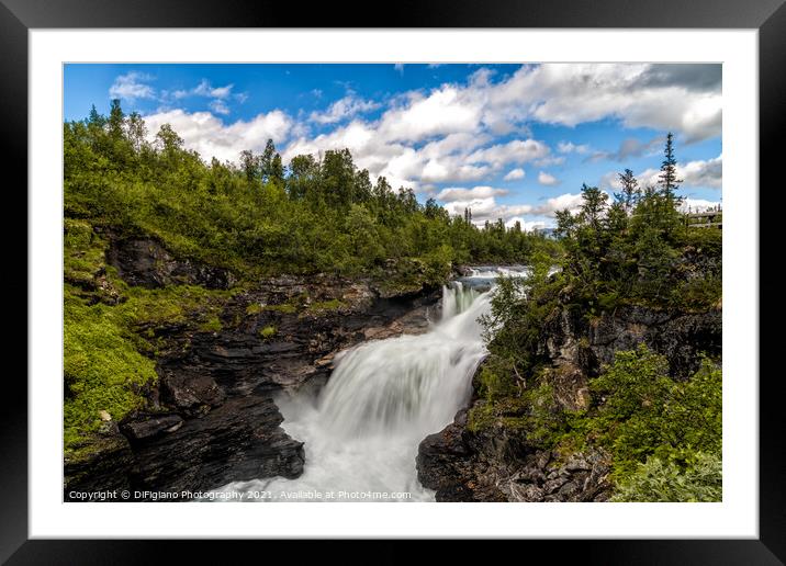 Gaustafallet Waterfall Framed Mounted Print by DiFigiano Photography