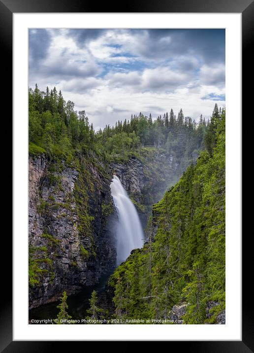 Hallingsfallet Waterfall Framed Mounted Print by DiFigiano Photography