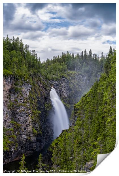 Hallingsfallet Waterfall Print by DiFigiano Photography