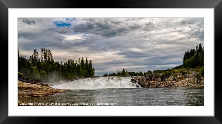 Laksforsen Waterfall Framed Mounted Print by DiFigiano Photography