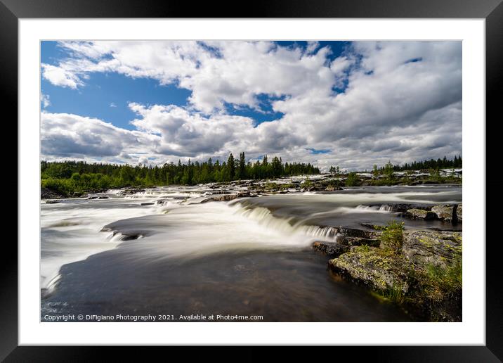 Trappstegsforsen Falls Framed Mounted Print by DiFigiano Photography