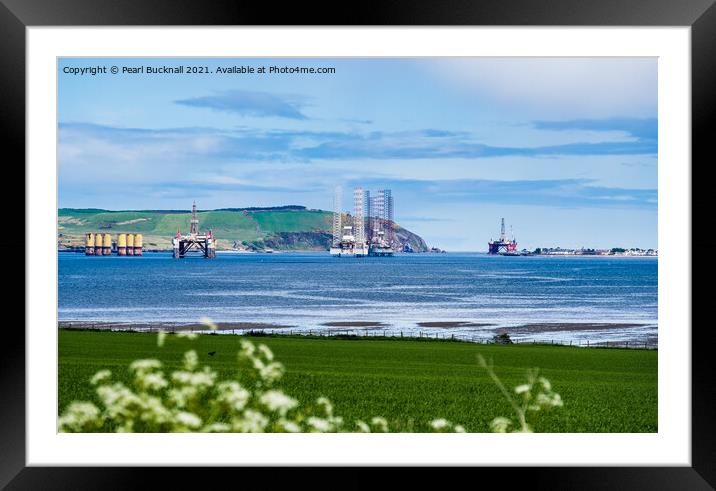 Cromarty Firth Oil Rigs Scotland Framed Mounted Print by Pearl Bucknall