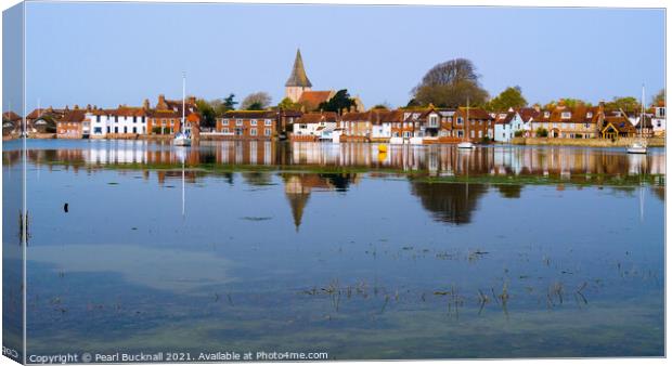 Bosham Village Reflections West Sussex Coast Canvas Print by Pearl Bucknall