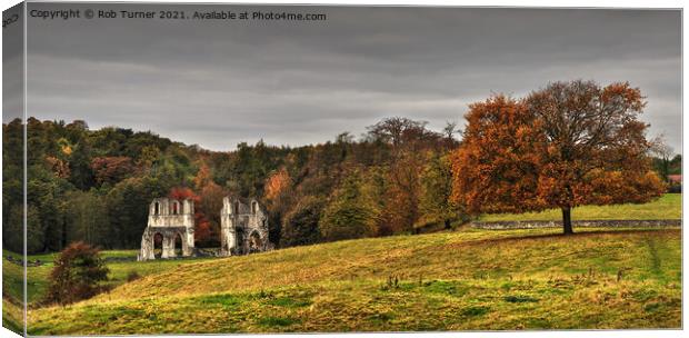 Autumn at Roache Abbey. Canvas Print by Rob Turner