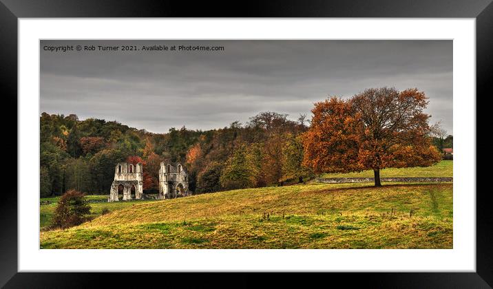 Autumn at Roache Abbey. Framed Mounted Print by Rob Turner