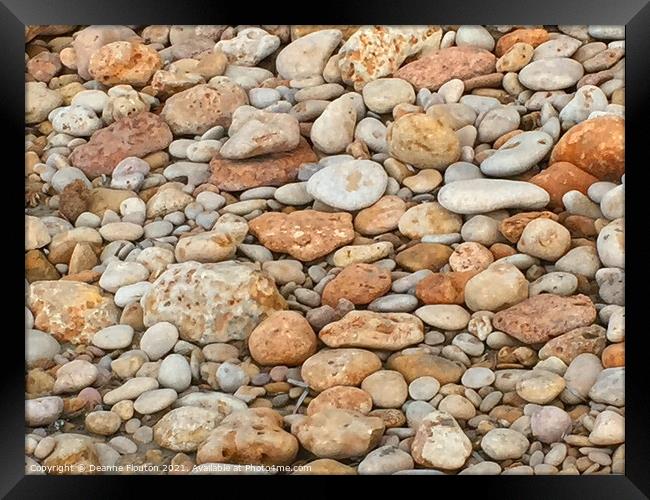 Natures Mosaic Beach Pebbles Menorca Framed Print by Deanne Flouton