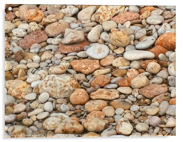 Natures Mosaic Beach Pebbles Menorca Acrylic by Deanne Flouton