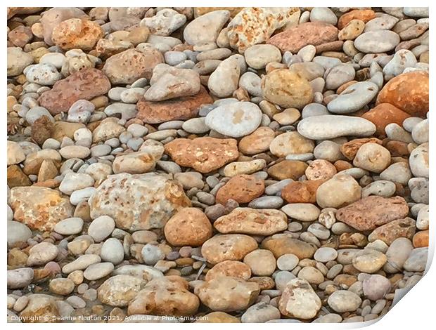 Natures Mosaic Beach Pebbles Menorca Print by Deanne Flouton