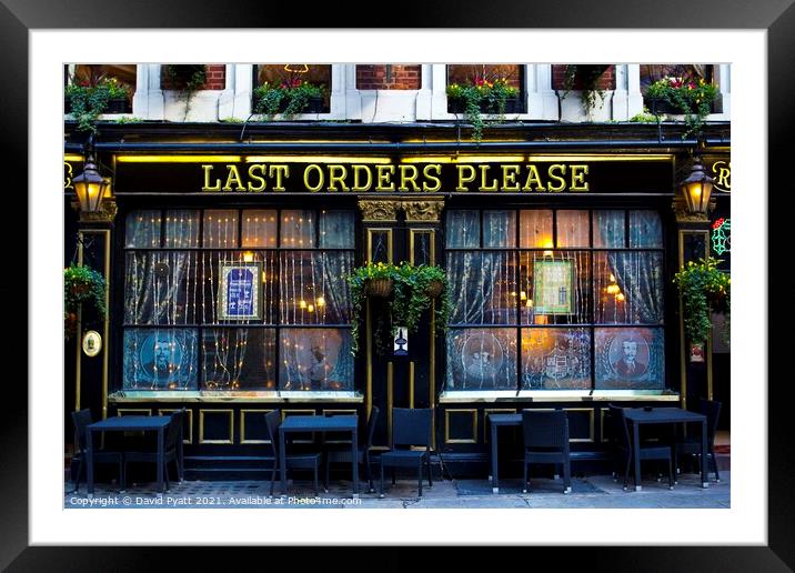 Last Orders Please Pub Framed Mounted Print by David Pyatt