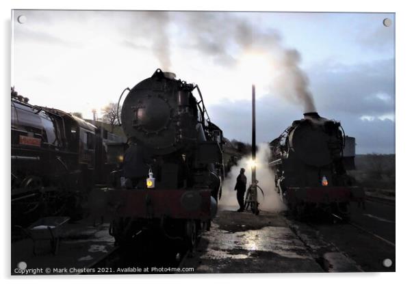 Early Morning Steam Train Spectacle Acrylic by Mark Chesters