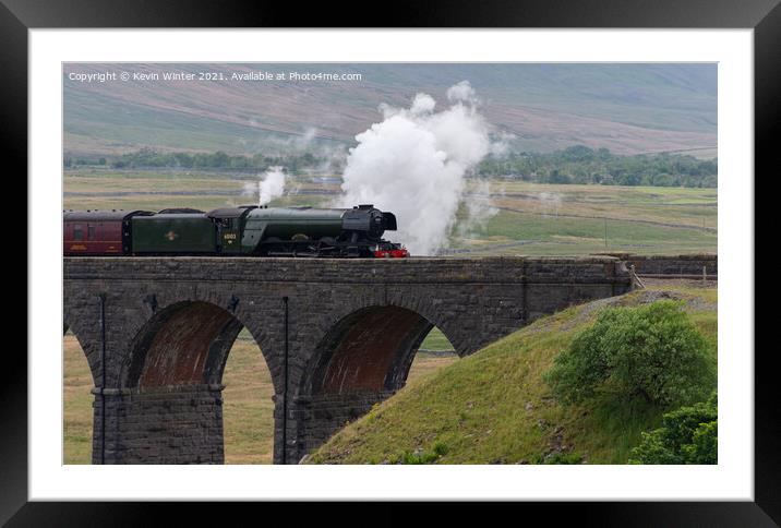 Flying Scotsman at Ribblehead Framed Mounted Print by Kevin Winter