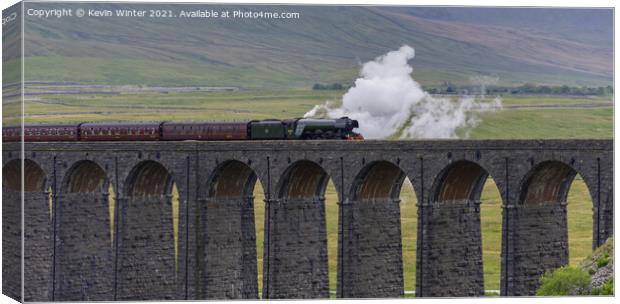 Flying Scotsman Crosses Ribblehead Viaduct Canvas Print by Kevin Winter