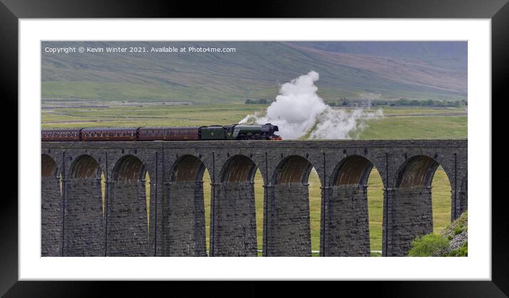 Flying Scotsman Crosses Ribblehead Viaduct Framed Mounted Print by Kevin Winter