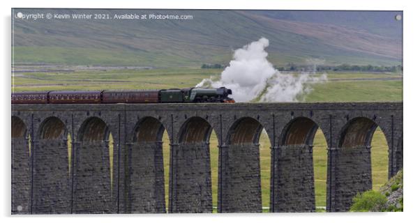 Flying Scotsman Crosses Ribblehead Viaduct Acrylic by Kevin Winter