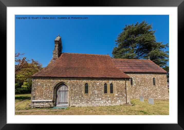 Barlavington church Framed Mounted Print by Stuart C Clarke