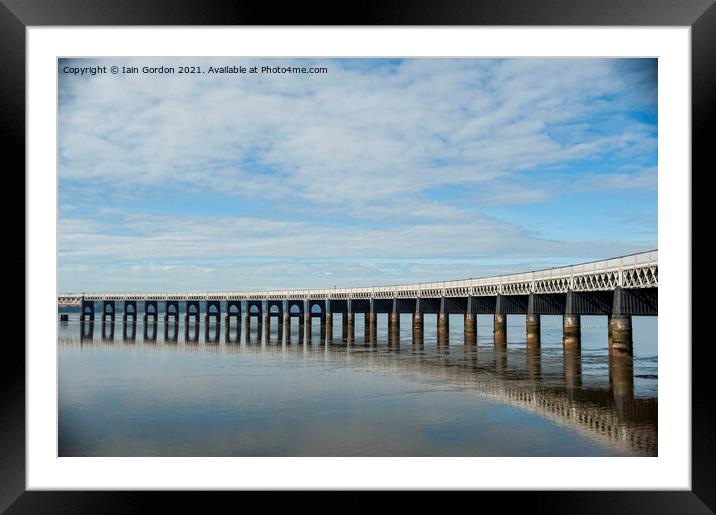Tay Rail Bridge Reflections of Shimmering Steel - Dundee Scotland Framed Mounted Print by Iain Gordon