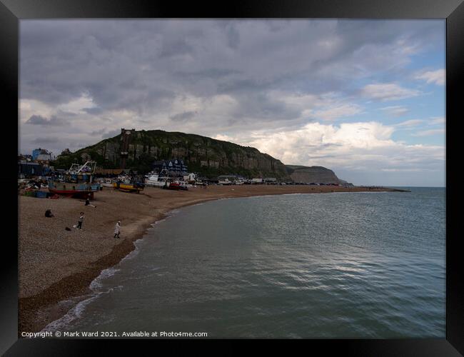 Clouds over The Stade of Hastings Framed Print by Mark Ward