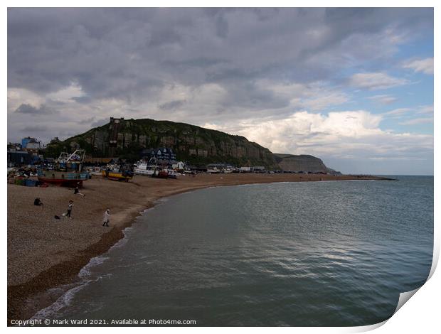 Clouds over The Stade of Hastings Print by Mark Ward