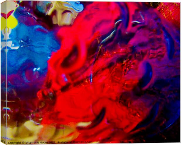 Abstract in red and blue Canvas Print by Stephanie Moore