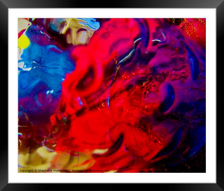 Abstract in red and blue Framed Mounted Print by Stephanie Moore
