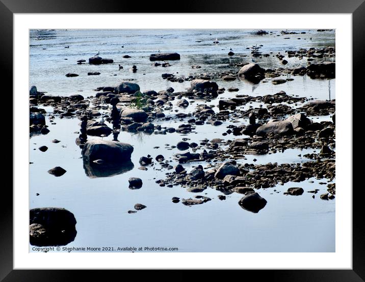 Rocks in the Rideau River Framed Mounted Print by Stephanie Moore